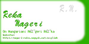 reka mageri business card